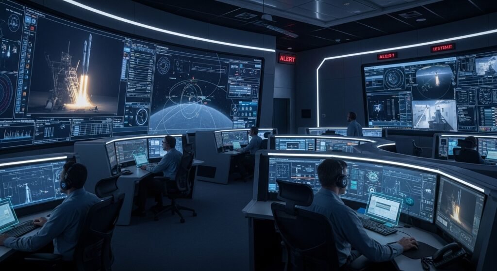 Equipe da SpaceX monitorando sistemas de lançamento do Starship Flight 10 antes do adiamento do voo