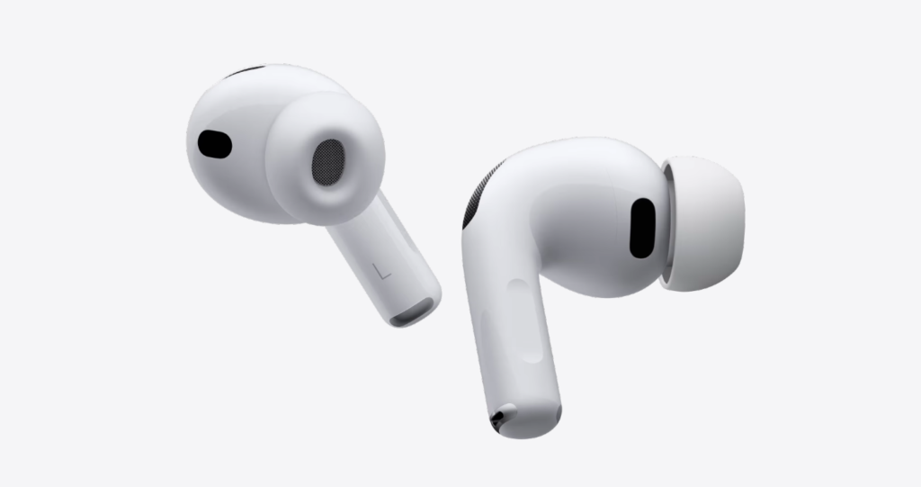 AirPods Pro 3 com design oficial da Apple, fones de ouvido sem fio com cancelamento de ruído ativo, áudio espacial e encaixe intra-auricular aprimorado.