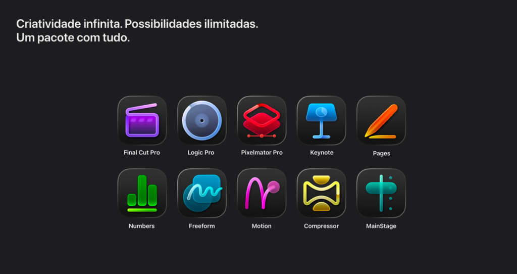 O Apple Creator Studio combina vários softwares tradicionais e avançados de criação em um único plano de assinatura