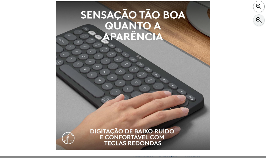 As teclas silenciosas do teclado sem fio Logitech Pebble Keys 2 K380s